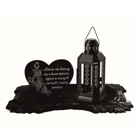 statuetka - znicz z grawerem, 40cm AGLOMARMUR 1,3kg